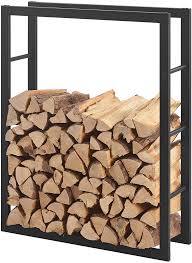 en casa porte buches etagere en metal pour bois de cheminee rangement de buches acier noir 40x100x25cm amazon fr cuisine m bois de chauffage bois rangement