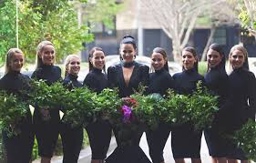Black and green wedding color combos + black mismatched bridesmaid dresses. Bride Breaks Tradition And Gets Married In Black Wedding Dress Bored Panda