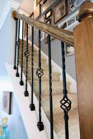 How To Replace Wooden Balusters With Iron The Easy And Cheap Way Wood Railings For Stairs Stair Railing Makeover Diy Staircase
