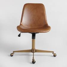 cognac bi cast leather molded chair v3 molded chair chair office chair