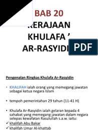 Peralihan kekuasaan di empat khalifah 3. Khulafa Arrasyidin