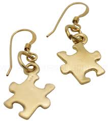 This christian earring is sold separately as one piece; Autism Jewelry Puzzle Piece Earrings Gold Plated Autismthings Com