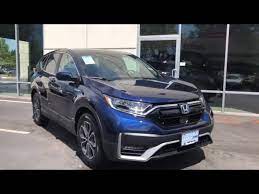 These changes included a fresher design, a few more interior convenience items, and. 2020 Cr V Hybrid Ex L Obsidian Blue Pearl Gray Youtube