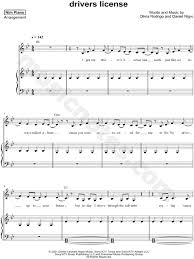 I got my driver's license last week just like we always talked about 'cause you were so excited for. Nim Piano Drivers License Sheet Music In Bb Major Download Print Sku Mn0226278