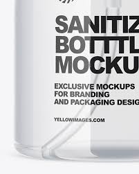 Clear Sanitizer Bottle W Glossy Cap Mockup In Bottle Mockups On Yellow Images Object Mockups