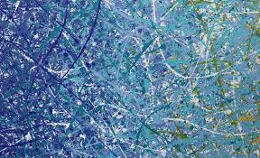Check spelling or type a new query. Deep To Light Large Blue Turquoise Jackson Pollock Abstract Painting