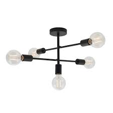 Semi flush lights come in a range of stylish structures, and have smaller drop heights than you would see with a larger chandelier or pendant fitting, making them. Endon 79502 Studio 5 Light Semi Flush Ceiling Light Matt Black