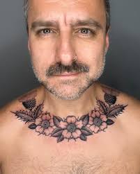 Wild rose and thistle collar for Mark. These are always such a pain in the  ass to place, my ocd goes nuts! But always come out looking so damn cool!  Thanks again