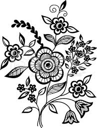 Black And White Flowers And Leaves Design Element Black And White Flowers Flower Drawing Leaf Drawing