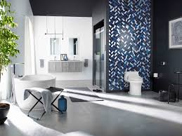 Accent walls can be a stunning addition to a bathroom. Modern Mosaic Bathroom Kohler Ideas