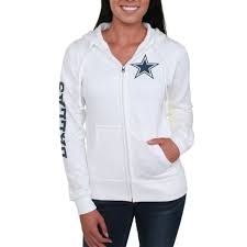 Dallas Cowboys Women S Stand Up Full Zip Hoodie White White Hoodie Full Zip Hoodie Dallas Cowboys Women