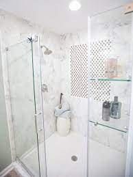 White marble walk in shower. Modern White Marble Walk In Shower Walk In Shower White Marble Bathrooms Small Bathroom Paint