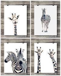 Printable Art Set Of 4 African Animals Art Print Sepia Zebra Photo Lion Wall Art Safari Decor Jun Lion Wall Art African Animal Art Funny Art Prints