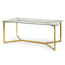 Add this dining table to your space and then fearlessly host dinner parties knowing you have a stylish place for your guests. Cannon 1 9m Glass Dining Table Gold Base Interior Secrets
