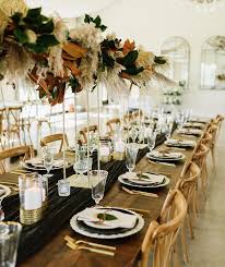 When Glam Meets Natural Head Table Wedding Rent Tablecloths Linen Rentals