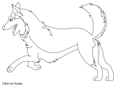 Cute dog sitting coloring page. Inuit Coloring Pages