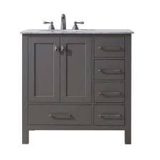 Malibu 36 In W X 22 In D Vanity In Grey With Marble Vanity Top In Carrara White Marble Vanity Tops Bathroom Sink Vanity Single Sink Bathroom Vanity