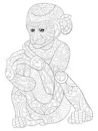 High, the combination of canonical color, canonical luminance, and canonical orientation. Adult Coloring Book Page A Cute Little Monkey With Ornaments Image For Relaxing Zen Art Style Illustration Stock Vector Illustration Of Cartoon Graphic 147946263