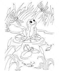 Pond Coloring Page In 2020 Animal Coloring Pages