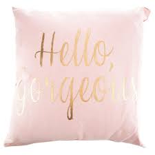 Blush Pink Gold Hello Gorgeous Pillow Hobby Lobby In 2020 Pink Bedroom Decor Blush And Gold Bedroom Gold Bedroom Decor
