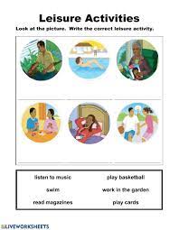 She looked forward to retirement and a life of leisure. Leisure Activities 1 Worksheet