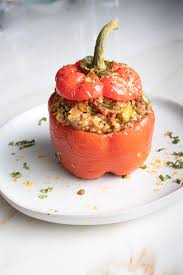 I used onion powder instead of onion, tomato sauce instead of tomato soup and beef broth instead of water for the rice. Italian Vegan Stuffed Peppers Debra Klein Easy Plant Based Recipes