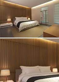 A wood wall behind the bed is a. Bedroom Wall Design Idea Create A Wood Slat Accent Wall Feature Wall Bedroom Bedroom Wall Designs Bedroom Wall