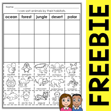 Free Animal Habitat Sort Activity Nicole And Eliceo Animal Habitats Animal Habitats Kindergarten Animal Habitats Preschool
