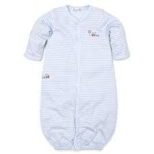 kissy kissy all aboard striped converter gown newborn