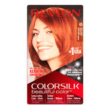Box dyes have a chart on the side of hair color before and afters. Revlon Colorsilk Permanent Hair Color Bright Auburn 45 Clicks