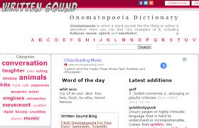 Onomatopoeia Dictionary Sound Words Onomatopoeia Words