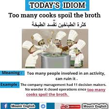 Discover the definition of 'too many cooks spoil the broth' in our extensive dictionary of english idioms and idiomatic expressions. Pin By Sana Azhary On English Topics Too Many Cooks Meant To Be Idioms