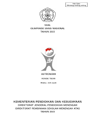 Bidang matematika, fisika, kimia, informatika/komputer. Soal Osn Astronomi Teori 2015