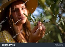 Pretty Girl Yellow Dress Hat Enjoys Stock Photo 2205990995