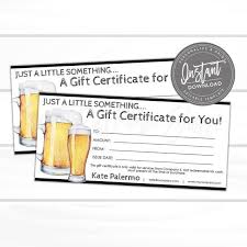 Editable Gift Certificate Mens Beer Mug Printable Gift Etsy Gift Card Template Printable Gift Certificate Beer Valentines Gift