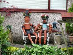Gartendeko Aus Tontopfen Basteln Ideen Fur Tontopffiguren Topfblumen Gartenprojekte Blumentopf Menschen