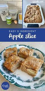 5 Ingredient Apple Slice Easy Recipe From Vj Cooks Recipe Slices Recipes Apple Slice Recipe Easy Baking Recipes
