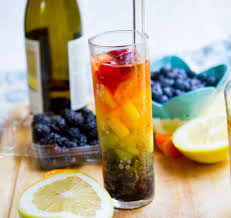Rainbow Sangria By The Glass And More Healthyhappylife Com Sangria Fun Drinks Yummy Drinks