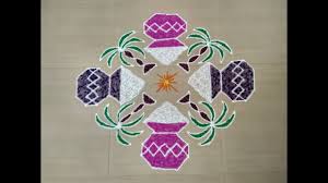 The kolam is 15 to 1 straight dots (ner pulli). Pongal Special Kolam With Dots17 3 3 Easy And Simple Pongal Kolam With Dots And Colours Pongal Kolam Youtube