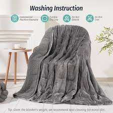Wemore Sherpa Fleece Weighted Blanket for Adult, 15 lbs Dual Sided Cozy  Fluffy Heavy Blanket, Ultra Fuzzy Throw Blanket with Soft Plush Flannel  Top, 48 x 72 inches, Grey