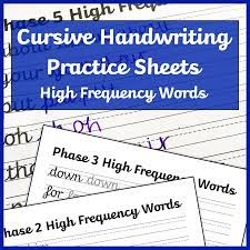 Make print handwriting practice worksheets at. Cursive Handwriting Worksheets High Frequency Words Free Printable Mama Geek