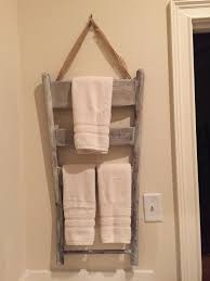 This Is The Back Of An Old Ladder Back Chair I Bought At An Antique Shop For Eight Dollars Chalk Painted And Waxe Diy Towels Diy Towel Rack Ladder Back Chairs