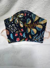 Masque Protection Visage Double Couche Epaisseur Tissu Lavable Coton Ancolie Fleuri Double Graphique Brassiere Laine Bebe Masque Tissu
