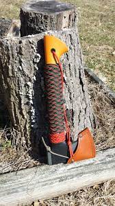 Fiskars X7 14 Hatchet Gaucho Ring And 33l4b Turkshead Wrap Custom Sheath Silah