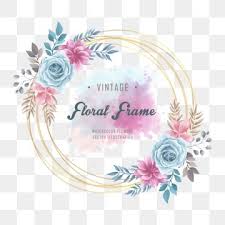 Watercolor Floral Flowers Frame Background Pattern Flower Png And Vector With Transparent Background For Free Download Flower Frame Floral Watercolor Flower Frame Png