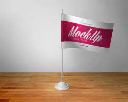 3 Desk Flags Free Psd Mockups Free Mockup