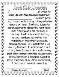 This Book Club Contract Sets Clear Expectations For The Book Club Or Literature Circle Activity Literature Circle Activities Literature Circles Book Club Books