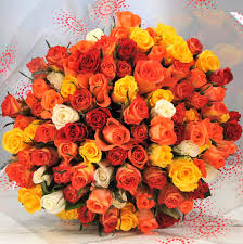 They add life to a garden or room, albeit not as intense as red flowers and they also increase the mood. Homeland Florists 100 Rose Fresh Flower Bouquet Yellow Red Orange Large Buy Online In Bosnia And Herzegovina At Bosnia Desertcart Com Productid 57717815