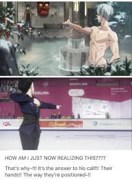 Barcelona by ed sheeran (you can find it here: Victuuri Moments Try Not To Scream Over Boldness And Cuteness Yuri On Ice Yuri On Ice Comic Yuri Katsuki