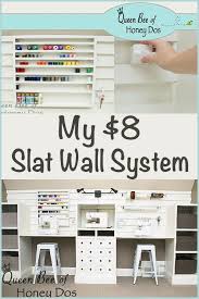 A vanity table was built next to the laundry sorting area using a piece of 1/2 plywood. Wall Storage System For Just 8 Wall Storage Systems Wall Storage Diy Diy Storage Easy